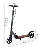 Trottinette pliable de haute qualité pour adultes et adolescents, hauteur réglable, 2 grandes roues, durable, trottinette de ville pour enfants