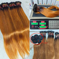 Extensions de cheveux humains lisses et longs Letsfly, 28 pouces, noir naturel et couleur 1B30, tissage en vrac, 20 pièces/KG en stock