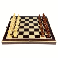 Jeu d'échecs magnétique de luxe haut de gamme en bois de 12 pouces avec table d'échecs - Cadeau éducatif pour enfants