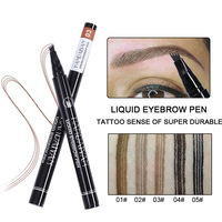 Crayon à sourcils waterproof, crayon à sourcils effet naturel, 4 pointes, longue tenue, anti-bavures, crayon à sourcils minéral pour cosmétiques en marque blanche