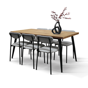 ชุดโต๊ะอาหาร Gioia รุ่น Rustic Oak หน้าท็อปเมลามีน ฐานโลหะ สำหรับใช้ภายในอาคาร - Product Image 1