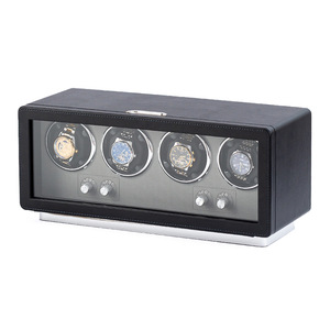 Luxury 4-Slots Mechanical <strong>Watch</strong> <strong>Winder</strong> with Mute Self-Pendulum Motor LED Lighting <strong>Watch</strong> <strong>Box</strong> for Household Use Two Control Knobs - Product Image 5