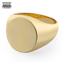 KRKC Modischer Iced-Out 925 Sterling Silber Ring für Männer Hip-Hop-Schmuck mit Individueller Gravur O-Form Edelstein Sterling Silber Ring für Herren
