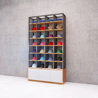 Présentoir de sport en bois écologique moderne étagère à chaussures murale et au sol chapeau chaussettes vitrine pour magasin de vêtements