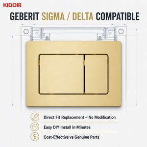 Placa <span class=keywords><strong>de</strong></span> descarga KIDOIR compatible con Geberit Sigma Delta, <span class=keywords><strong>de</strong></span> doble descarga, <span class=keywords><strong>de</strong></span> acero inoxidable 304, para cisterna oculta, venta al por mayor <span class=keywords><strong>de</strong></span> fábrica - Product Image 1