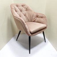Hot Sale Modern Komfortable Langlebige Elastische Sessel Stoff Pink Luxus Samt Esszimmers tuhl
