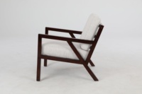LS # 20002 KD ONLINE Fauteuil d'appoint en bois massif antique, fauteuil de salon rembourré en tissu, canapé individuel pour salon, chambre, hôtel