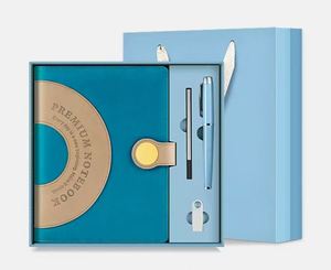 Mint Green <b>Notebook</b> and Pen Gift Set with Round Buckle Cover for Corporate Branding and Wholesale Orders - Product Image 2