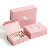 Boîte cadeau rigide rose sur mesure de grande taille, design de bordure en feuille d'or métallique de qualité supérieure, recyclable, écologique, résistant aux produits chimiques et à l'eau