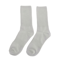 Chaussettes de sport pour hommes en coton tricoté de haute qualité, couleur unie, respirantes, avec logo personnalisé