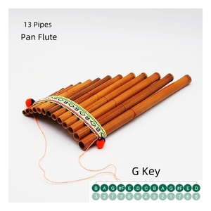 Flauta Panflute Profesional de Bambú JELO GWS-PF, Tamaño Pequeño, 13 Tubos, Clave Sol, con Accesorio de Viento Syrinx - Product Image 2