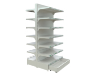 Étagère de supermarché métallique personnalisée avec étagères en verre, cadre en aluminium, présentoir double face de luxe pour la vente au détail de montres et de bijoux