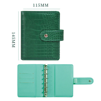 Carnet de voyage en cuir PU à spirale, agenda, planificateur, format A7, petit classeur, organiseur, portefeuille, classeur à 6 anneaux