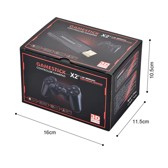 X2 Plus Wireless TV Dongle Built-in Close to 40000 Games Box Android Retro Classic 3D Video Game Stick 4k Video Game Console