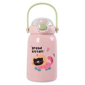 Botella de Agua Deportiva a Prueba de Fugas, de Acero Inoxidable, Aislada al Vacío, Reutilizable, para Niños, con Pajita, Rendimiento Térmico de 12-24 Horas - Product Image 3