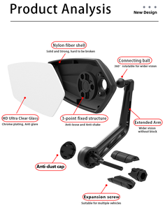 Easydo xe đạp thanh kết thúc gương dễ dàng để ô tô lớp kính cài đặt an toàn đi xe đạp gương chiếu hậu - Product Image 3