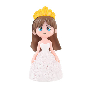 Figurines de prince et de princesse en PVC, paire blanche et café, style européen romantique, décorations de mariage miniatures - Product Image 5