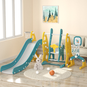 Ensemble de jeux d'intérieur Feelbaby : toboggan, balançoire et trampoline en plastique élégants pour aéroport, jardin et centre commercial – Aventure garantie - Product Image 4