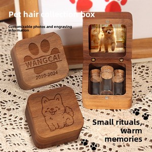 Caja Musical de Manivela para Recuerdos de Pelo de Mascotas - Diseño Europeo de Madera Minimalista Moderno, Ecológico, de 5-7 Pulgadas - Product Image 3