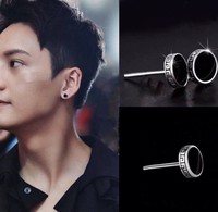 Boucles d'oreilles personnalisées en acier inoxydable plaqué argent pour hommes et femmes, 1 paire, style street punk hip-hop, bijoux piercing, accessoires tendance