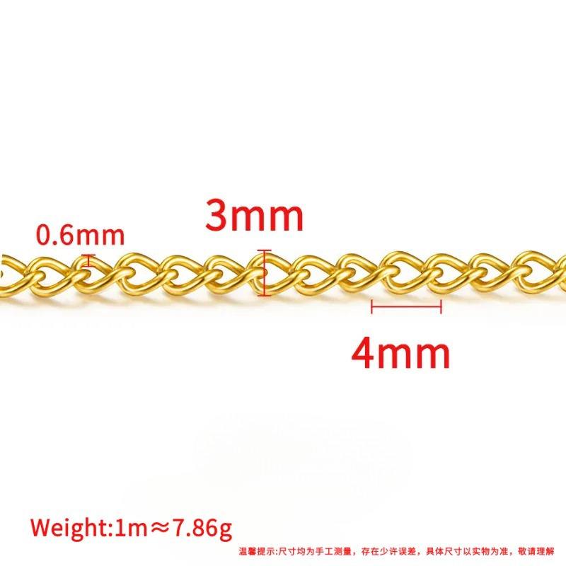 โซ่หางปลาสีทองสุญญากาศ ขนาด 0.6x3x4 มม.