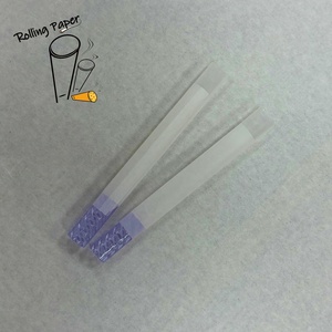 Tube à fumer en papier de riz non blanchi/blanchi sur mesure OEM, 10*30MM, spirale violette, embout en verre, avec une bonne sensation de fumée - Product Image 2
