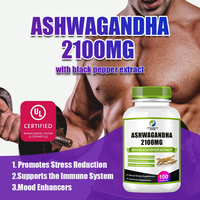 Nutrition biologique OEM extrait de racine d'Ashwaganda en poudre KSM-66 capsules d'Ashwagandha