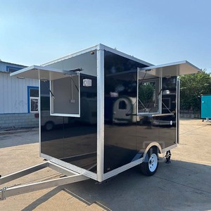 Rimorchio per Catering Mobile con Asse Singolo e Telaio in Alluminio, Carretto Commerciale <span class=keywords><strong>Vintage</strong></span> per Alimenti da Strada, Mini Chiosco Isolato per Cibo all'Aperto - Product Image 4