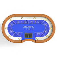 Table de poker Texas Hold'em de luxe en bois sur mesure pour 10 joueurs, avec accoudoirs en velours et cuir, pour jeux de casino, vente en gros OEM