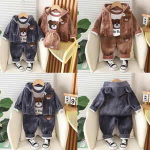 Ensembles de Vêtements d'Hiver d'Automne Directement d'Usine, Ensemble Trois Pièces Dessin Animé pour Enfants, Pantalon et Vêtements Chauds - Product Image 2