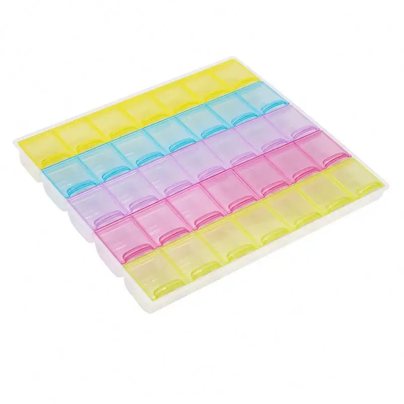 Diy Diamond Painting Tool Five Row 35 Grid Storage Box Jewelry Plastic Transparent Color Factory Price