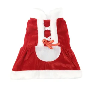 पालतू क्रिसमस कपड़े पालतू लाल स्कर्ट नए साल का कोट