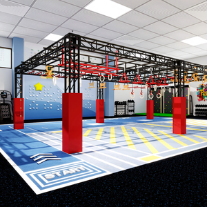 Parcours d'obstacles Ninja Warrior pour jeunes enfants, équipement de terrain de jeu intérieur pour mini-espace suspendu au plafond - Product Image 4