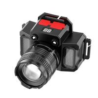 Lampe frontale portable LED ABS rechargeable 10W haute puissance, très vendue, pour camping et pêche en extérieur avec zoom rotatif