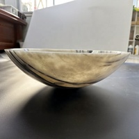 Lavabo personnalisé de forme ronde en marbre lilas véritable du Maroc plan de vanité à surface solide pour la maison salle de bain