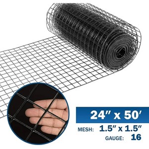 Hardware-Stoff Schwarz Vinyl beschichtetes geschweißtes Draht geflecht 1,5 Zoll x 1,5 Zoll Gitter 16 Gauge Drahtzaun Kaninchen Hühner drahtzaun - Product Image 1
