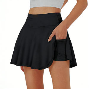 Offre spéciale sur Temu : Lot de 4 jupes-shorts athlétiques pour femmes, taille haute, légères, évasées, avec poches, pour le sport, l'entraînement et les tenues quotidiennes - Product Image 1
