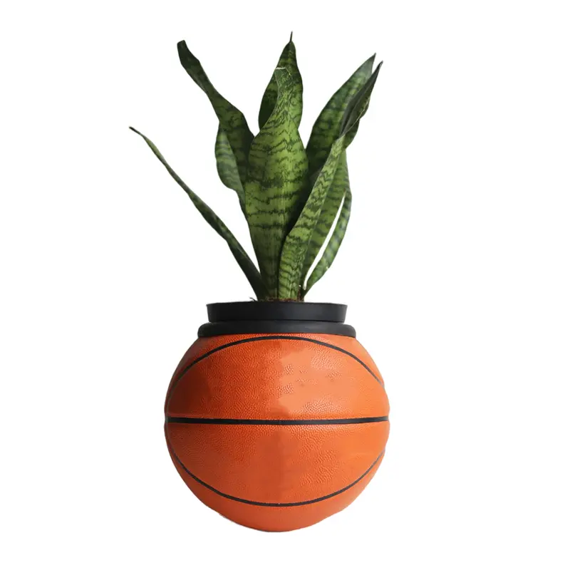 Custom resin simulation of basketball shape planter flower plant pots polyresin aritificial creative succulent pot