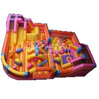 Parc de jeux gonflable intérieur et extérieur, château gonflable avec toboggan, structure d'obstacles gonflable, aire de jeux gonflable