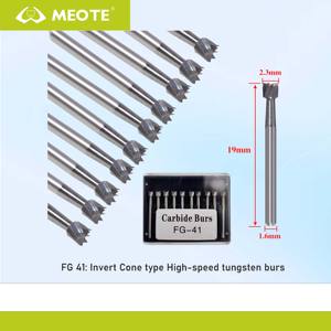 10 Cái/Hộp Dao Mài Nha Khoa FG-41 Thép Vonfram <span class=keywords><strong>Carbide</strong></span> Hình Nón Ngược Dùng Được Với Tay Khoan Tốc Độ Cao - Product Image 5