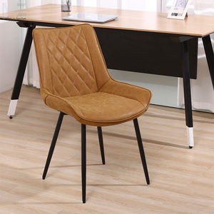 <span class=keywords><strong>Mid</strong></span> <span class=keywords><strong>Century</strong></span>-Silla de café cómoda, muebles modernos de comedor, Base de Metal, de cuero negro, <span class=keywords><strong>sillas</strong></span> para restaurante - Product Image 3