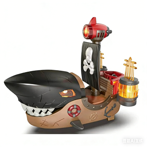 Bateau pirate électrique avec lumières et musique, jouet à roues universelles pour éviter les obstacles, jouet à bascule pour enfants - Product Image 6