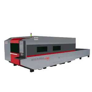 Mesin Pemotong EETO-FLX3015 Cnc, Mesin Pemotong Logam Serat Cnc 1500 3000Mm Laser Cnc untuk Aluminium Tembaga