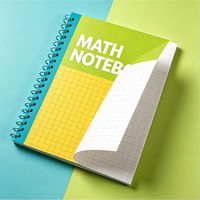 Cahier de mathématiques personnalisé, reliure spirale, format A5, papier quadrillé, pour l'école et les étudiants en mathématiques