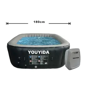 Factory price high quality portable hot tub inflatable hydro jet square hot tub spa inflatable