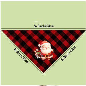 Pañuelo Navideño para Perro con Estampado a Cuadros, Diseño de Papá Noel y Reno, Bufanda de Invierno para Mascotas, Accesorio para la Saliva - Product Image 5