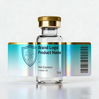 Étiquettes personnalisées en vinyle brillant pour flacons de 5 ml et 10 ml, résistantes à l'eau, avec code-barres UV localisé, pour emballage de peptides et bouteilles en verre