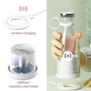 Liquidificadores elétricos para smoothiie, frascos e liquidificadores portáteis sem fio com 350ml para carregamento, mini espremedor portátil - Product Image 5