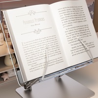 Support réglable en hauteur pour livres et ordinateurs portables, en plastique avec plateau en acrylique et base en métal, pour la lecture et le travail à domicile ou au bureau