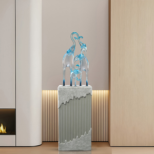 Figurines d'éléphants en résine, <span class=keywords><strong>famille</strong></span> de quatre, décorations pour la maison, salon - Product Image 3